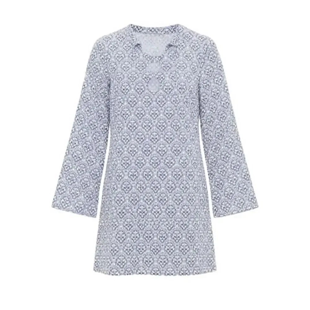 HYACINTH HOUSE Blue Quatrefoil Blake Mini Dress Size XXS NWT - Picture 8 of 8